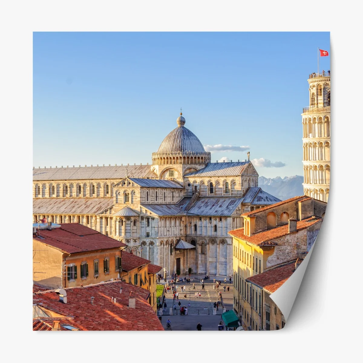 Repositionierbarer Aufkleber sonnenbeschienener blick auf den dom von Pisa und den schiefen turm – Wallnifity® Repositionierbarer Aufkleber sonnenbeschienener blick auf den dom von Pisa und den schiefen turm – Wallnifity®