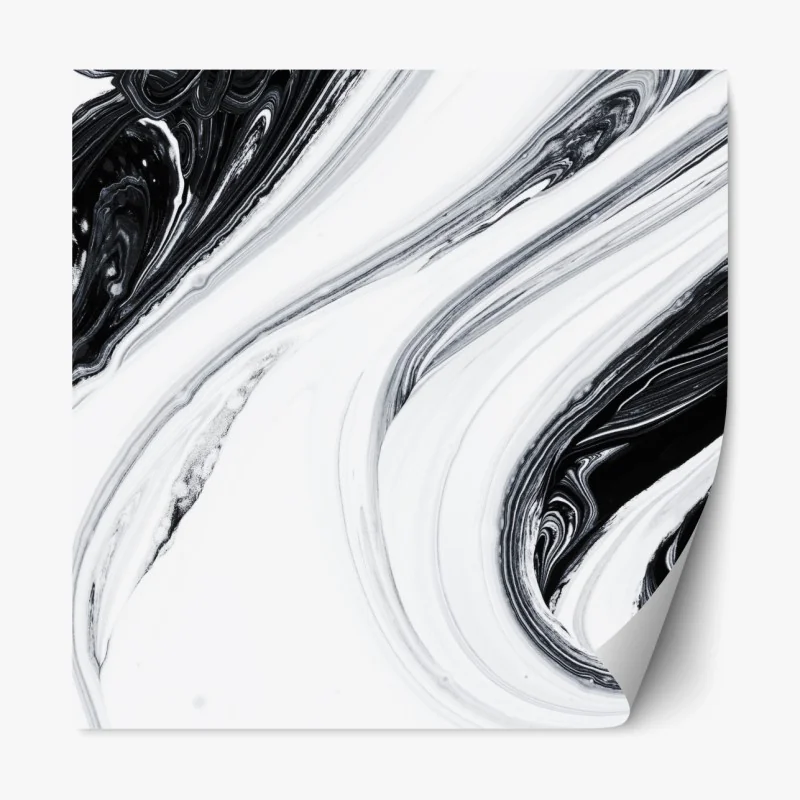 Repositionierbarer Aufkleber monochromer marmorswirbel