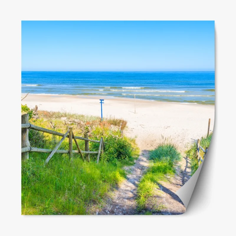 Repositionierbarer Aufkleber weg zum strand der Ostsee