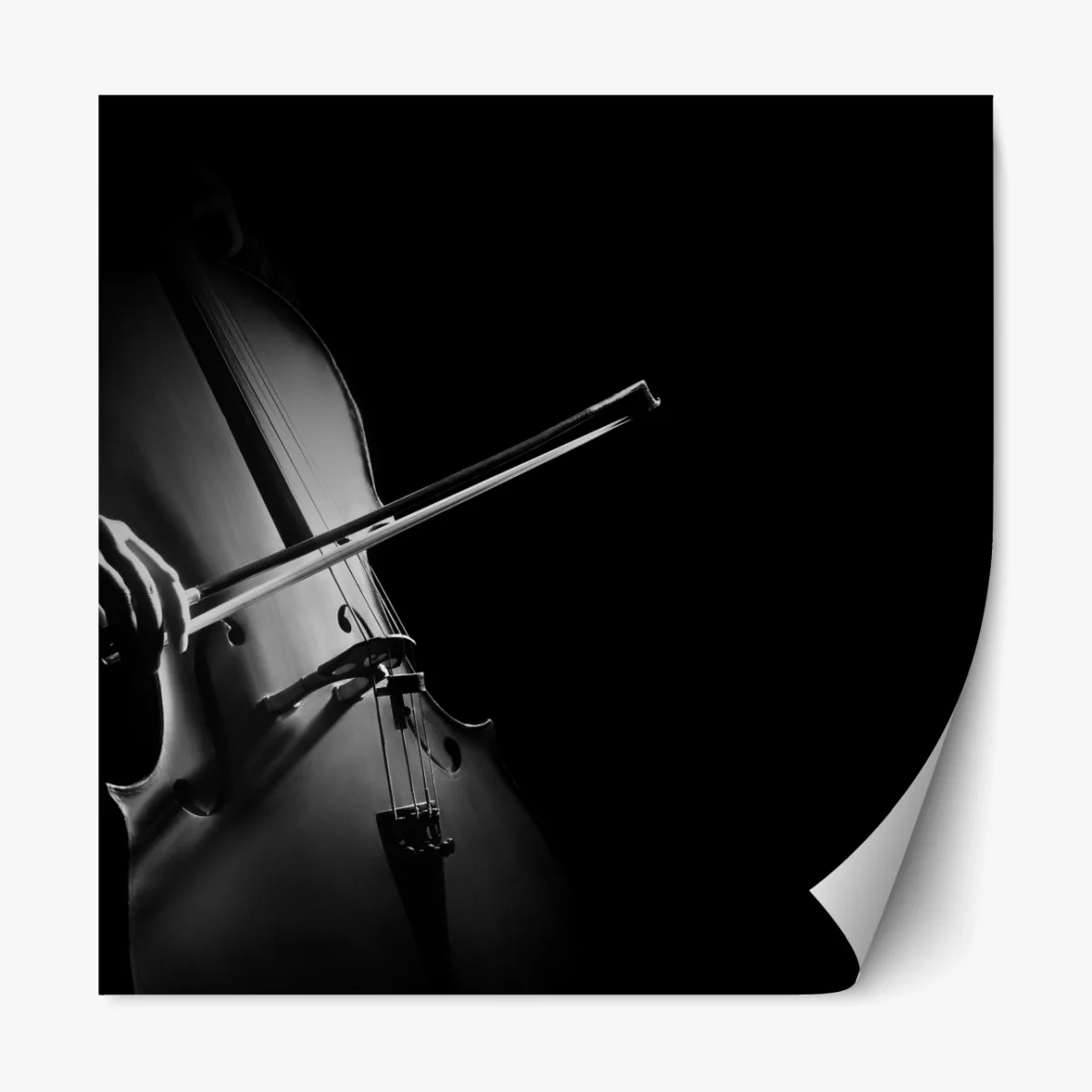 Repositionierbarer Aufkleber elegantes cello in monochrom – Wallnifity® Repositionierbarer Aufkleber elegantes cello in monochrom – Wallnifity®