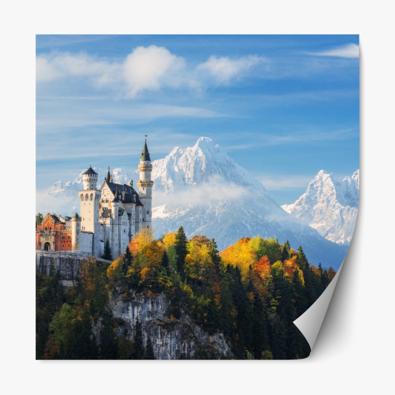 Repositionierbarer Aufkleber goldener sonnenuntergang über Ponte Vecchio, Florenz – Wallnifity®