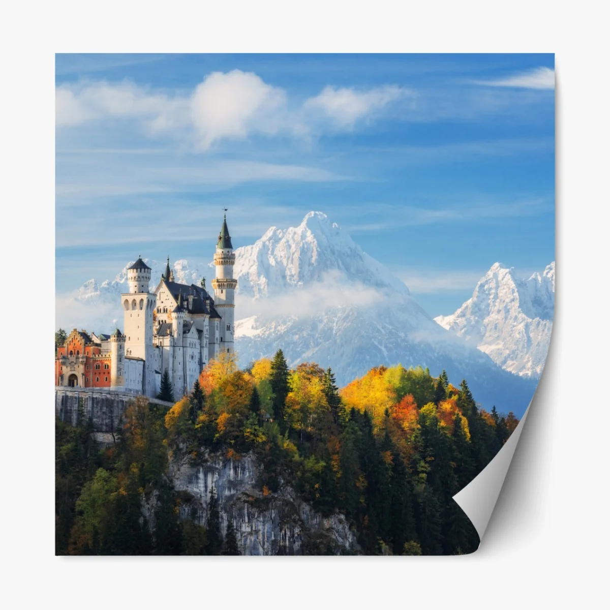 Repositionierbarer Aufkleber märchenschloss in den Alpen – Wallnifity® Repositionierbarer Aufkleber märchenschloss in den Alpen – Wallnifity®