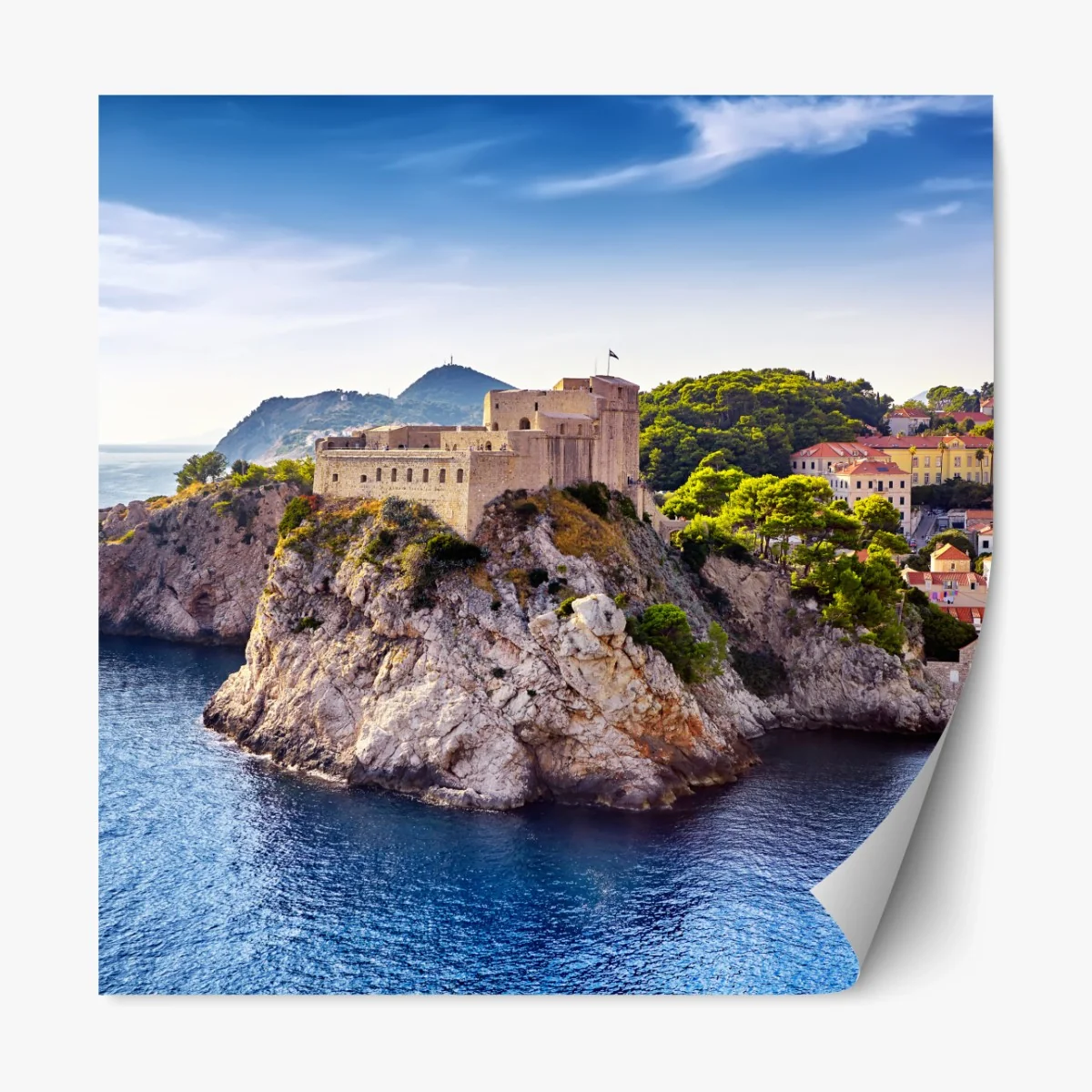 Repositionierbarer Aufkleber Dubrovnik küstenfestung auf felsigen klippen – Wallnifity® Repositionierbarer Aufkleber Dubrovnik küstenfestung auf felsigen klippen – Wallnifity®