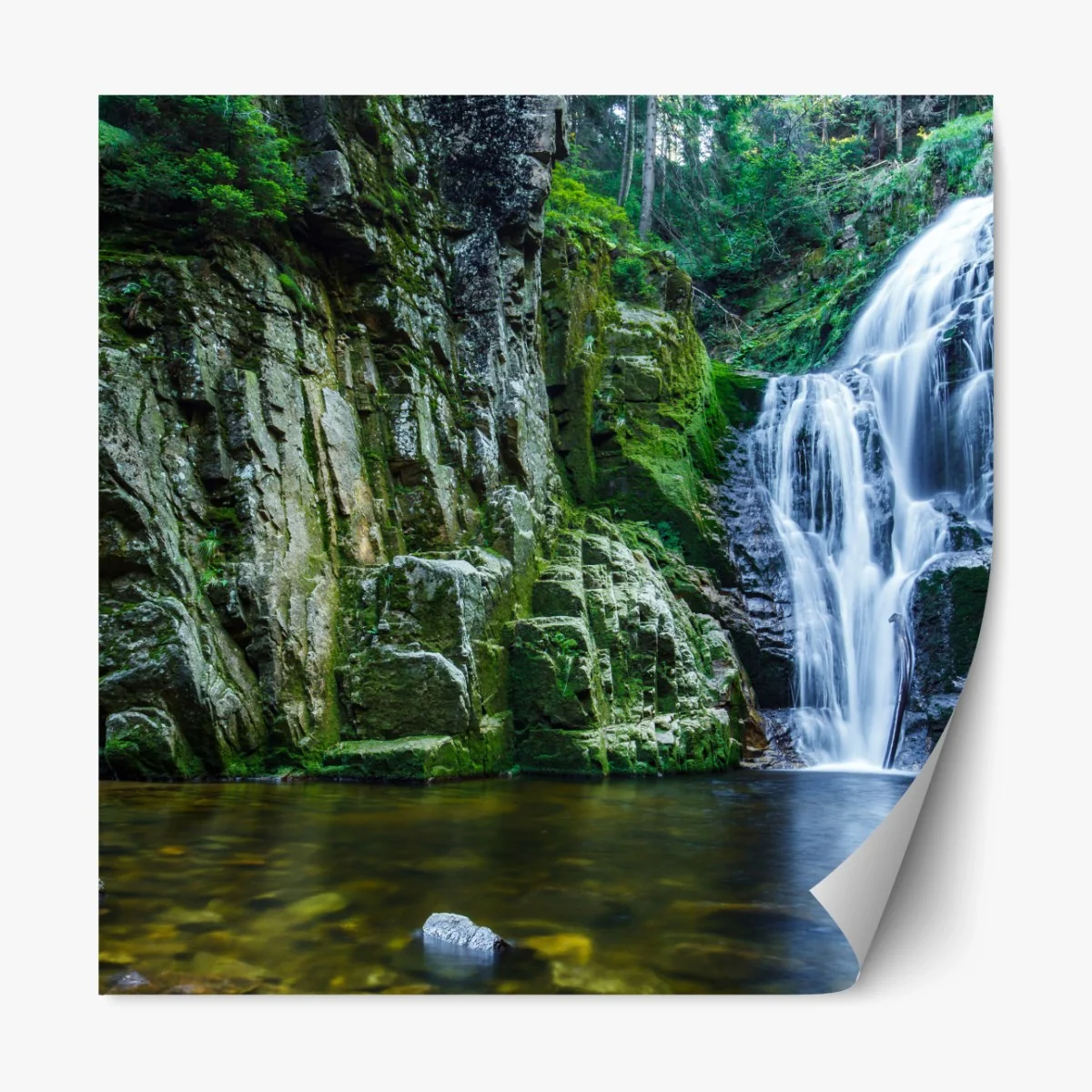 Repositionierbarer Aufkleber wasserfall Kamienczyk im Karkonosze – Wallnifity® Repositionierbarer Aufkleber wasserfall Kamienczyk im Karkonosze – Wallnifity®