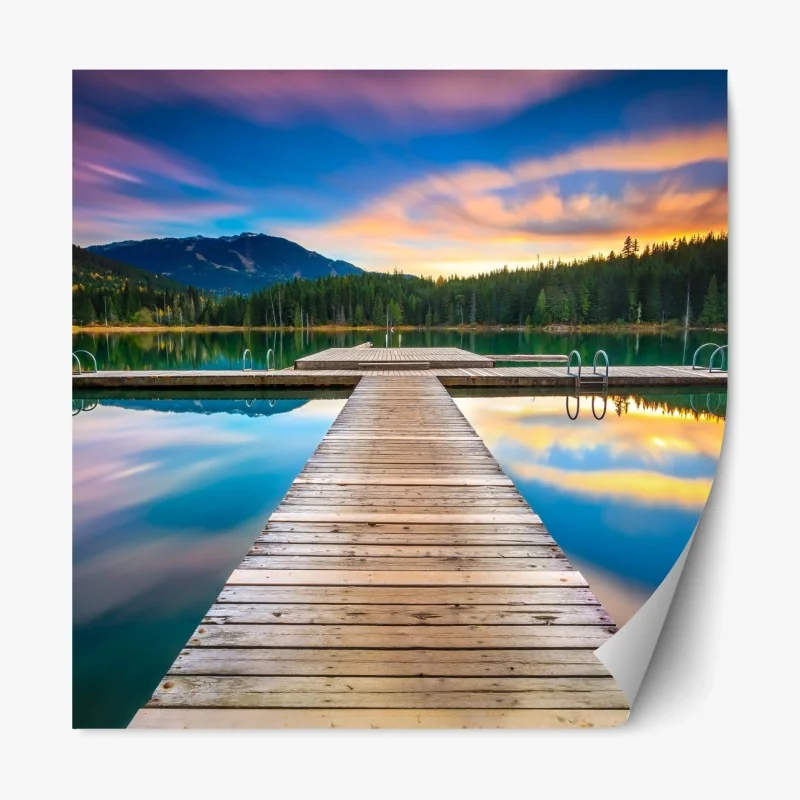 Repositionierbarer Aufkleber tropische blätter mit geometrischem muster – Wallnifity®