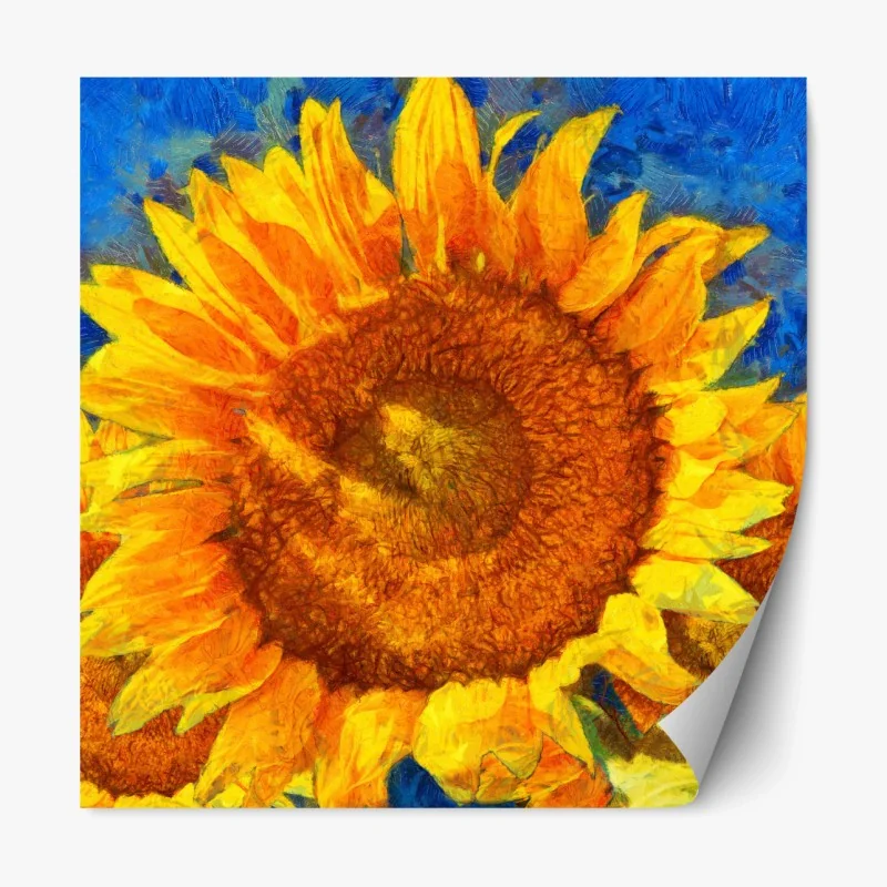 Repositionierbarer Aufkleber lebendige sonnenblumen im stil von Van Gogh