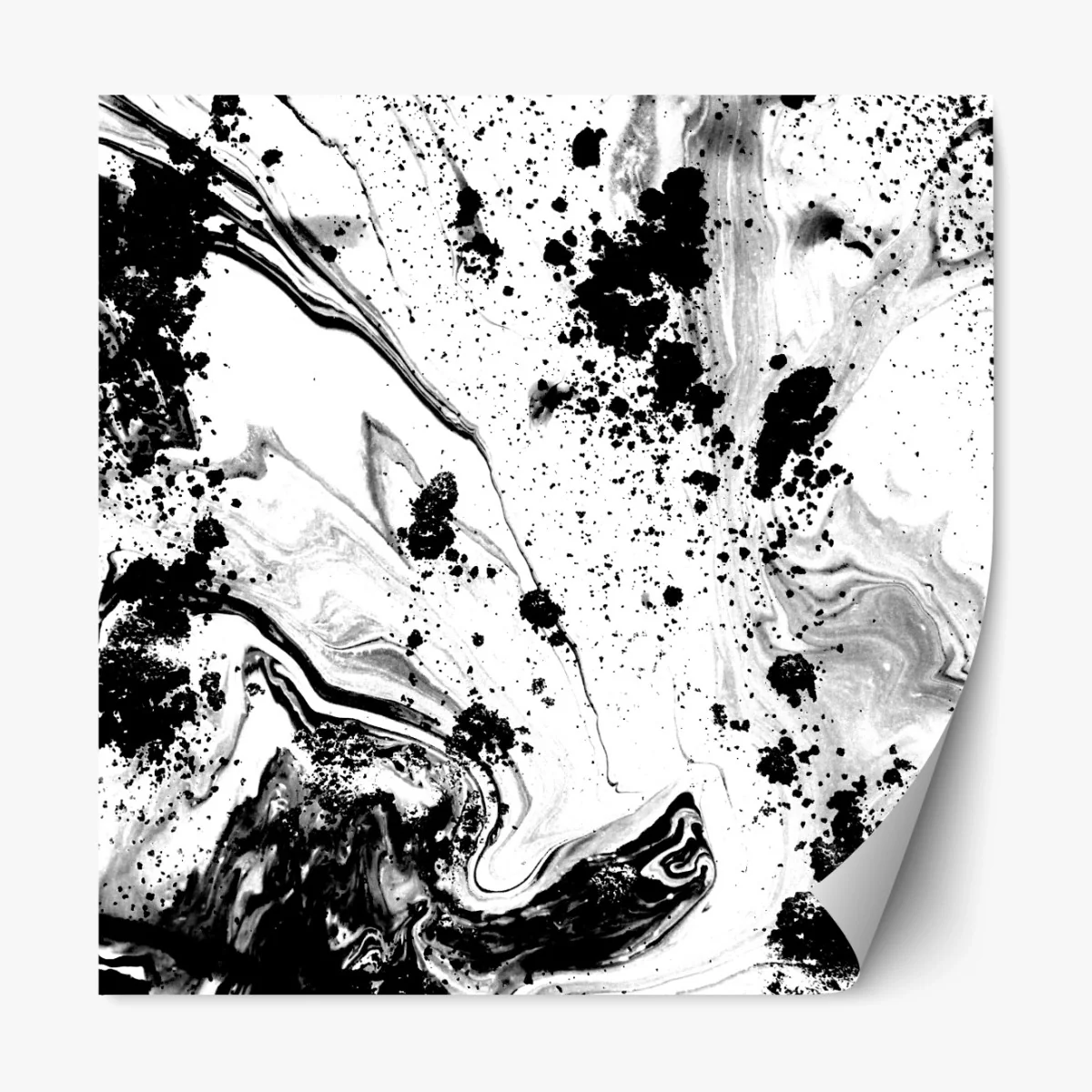 Repositionierbarer Aufkleber monochromes marmormuster abstrakt – Wallnifity® Repositionierbarer Aufkleber monochromes marmormuster abstrakt – Wallnifity®