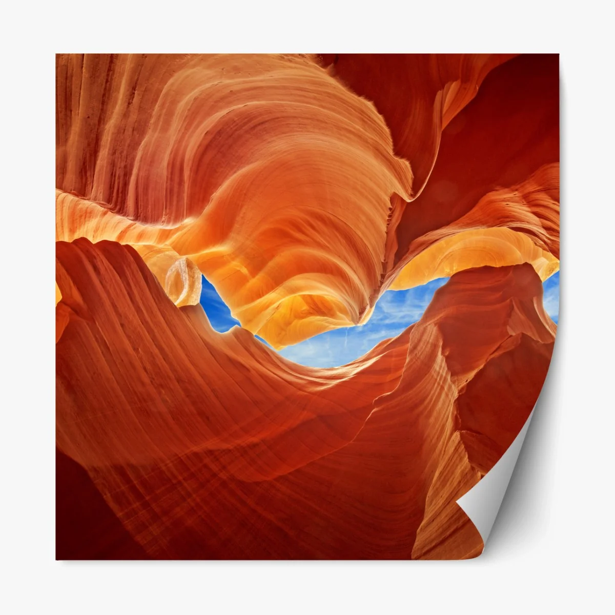 Repositionierbarer Aufkleber Antelope Canyon geschwungene sandsteinformationen – Wallnifity® Repositionierbarer Aufkleber Antelope Canyon geschwungene sandsteinformationen – Wallnifity®