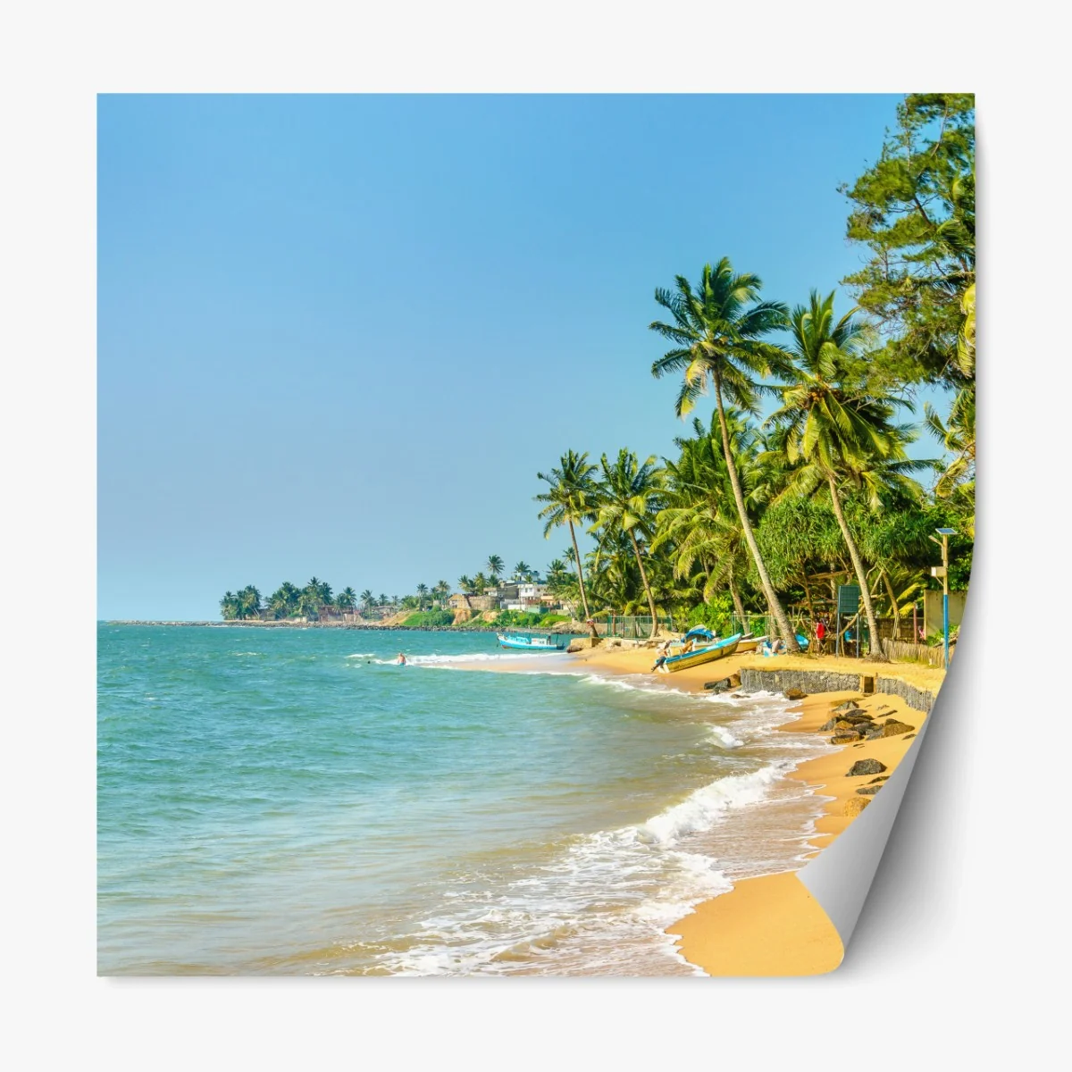 Repositionierbarer Aufkleber tropischer palmenstrand – Wallnifity® Repositionierbarer Aufkleber tropischer palmenstrand – Wallnifity®