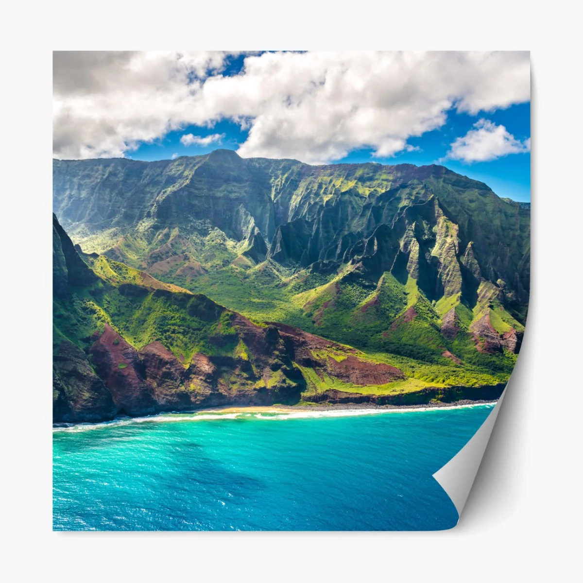Repositionierbarer Aufkleber majestätische küstenlandschaft Hawaii – Wallnifity® Repositionierbarer Aufkleber majestätische küstenlandschaft Hawaii – Wallnifity®