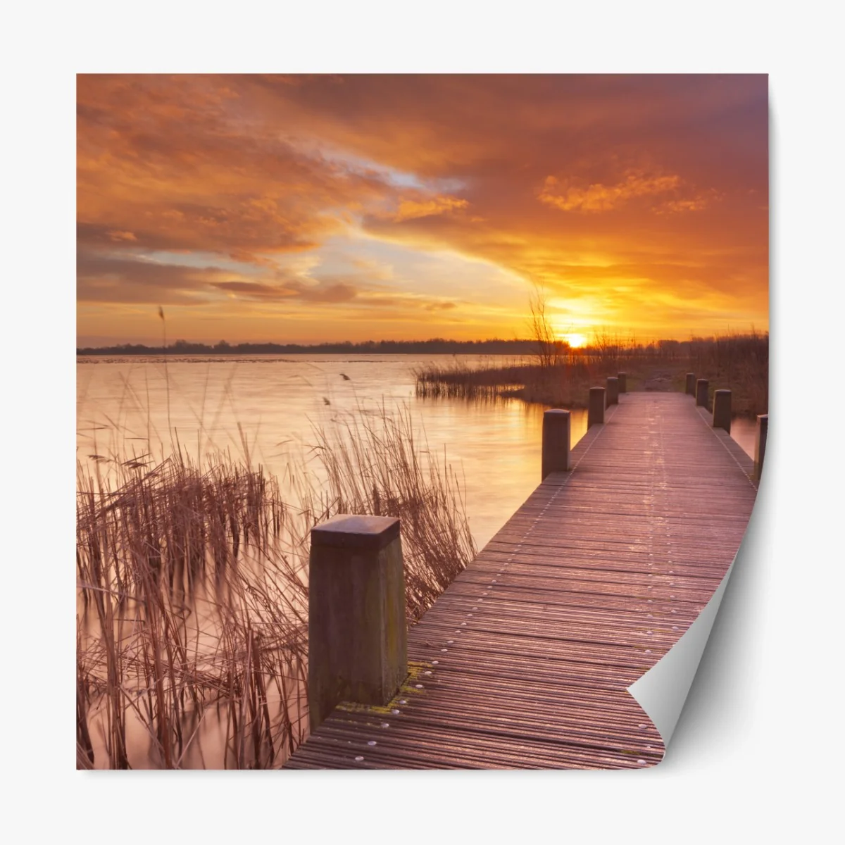 Repositionierbarer Aufkleber sonnenaufgang über dem see bei Amsterdam – Wallnifity® Repositionierbarer Aufkleber sonnenaufgang über dem see bei Amsterdam – Wallnifity®