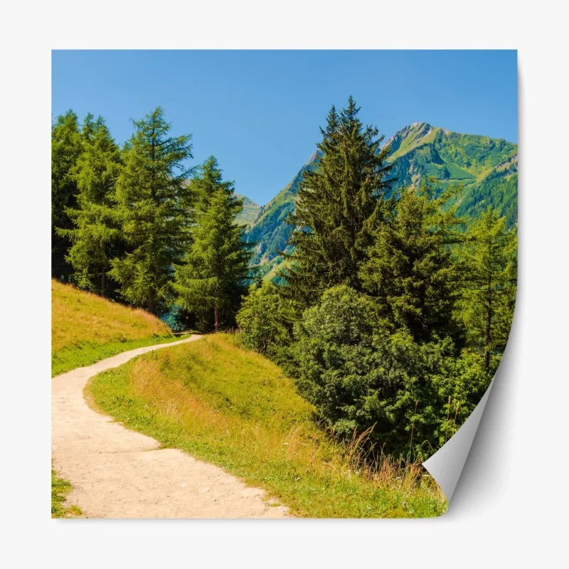 Repositionierbarer Aufkleber wintermorgen über dem verschneiten bergsee – Wallnifity®