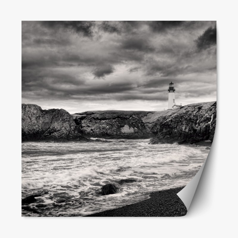 Repositionierbarer Aufkleber tropisches hibiskusmuster auf pfirsichfarbenem hintergrund – Wallnifity®