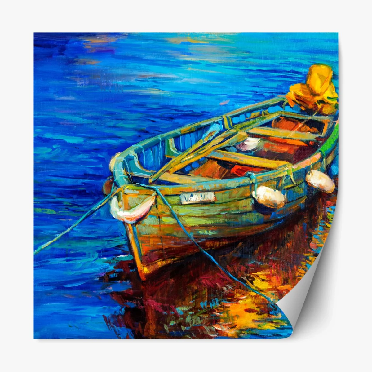 Repositionierbarer Aufkleber lebendiges boot bei sonnenuntergang – Wallnifity® Repositionierbarer Aufkleber lebendiges boot bei sonnenuntergang – Wallnifity®