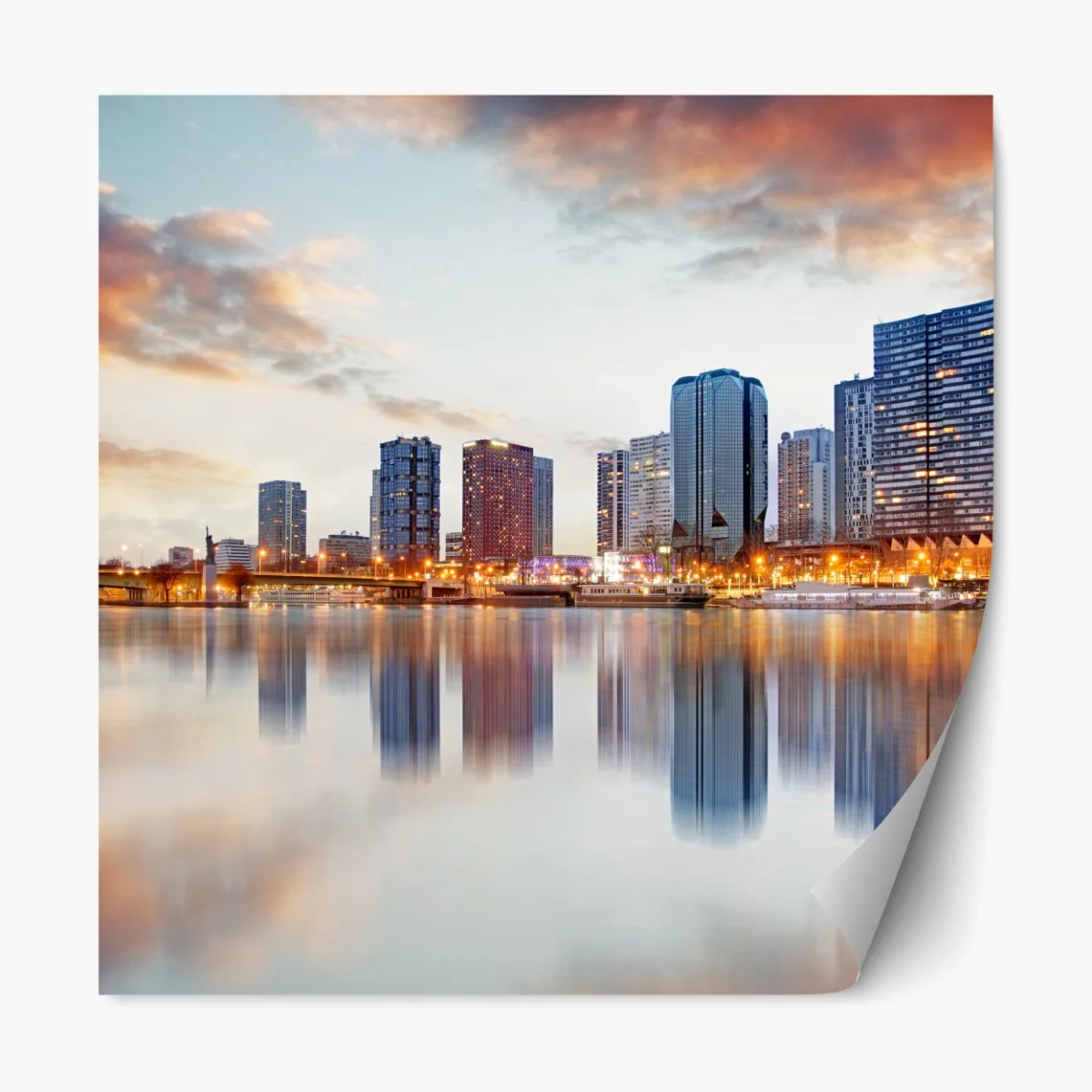 Repositionierbarer Aufkleber Paris skyline bei sonnenuntergang mit Eiffelturm – Wallnifity® Repositionierbarer Aufkleber Paris skyline bei sonnenuntergang mit Eiffelturm – Wallnifity®