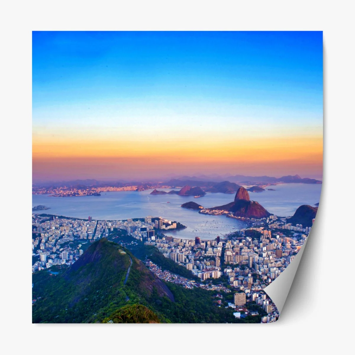 Repositionierbarer Aufkleber panorama von Rio de Janeiro bei sonnenuntergang – Wallnifity® Repositionierbarer Aufkleber panorama von Rio de Janeiro bei sonnenuntergang – Wallnifity®