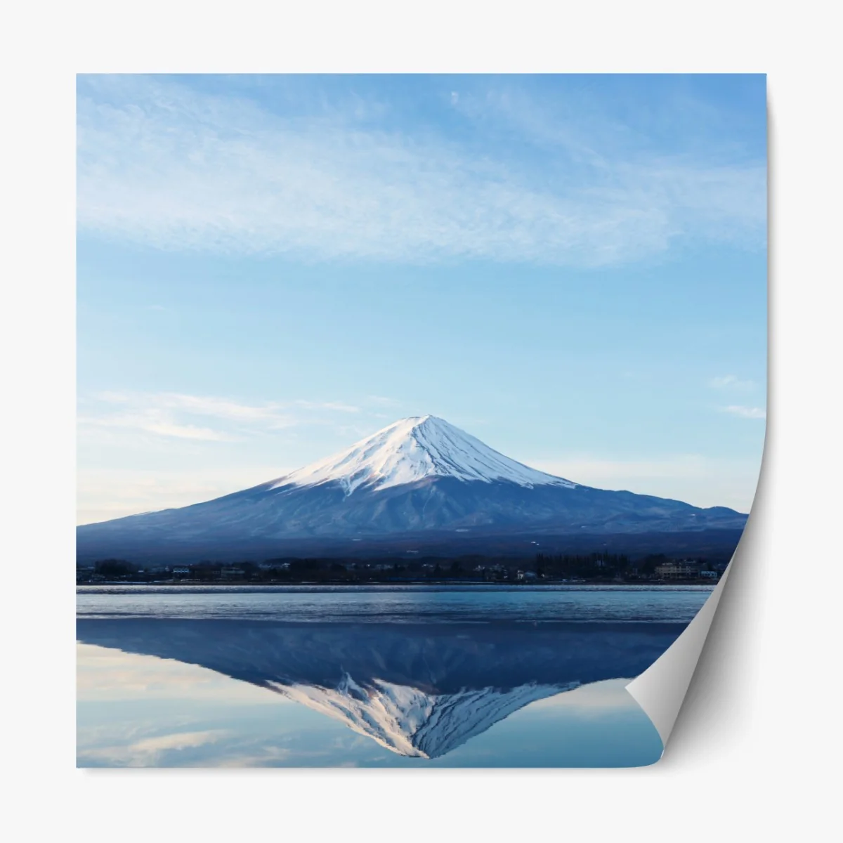 Repositionierbarer Aufkleber berg Fuji spiegelung im see – Wallnifity® Repositionierbarer Aufkleber berg Fuji spiegelung im see – Wallnifity®