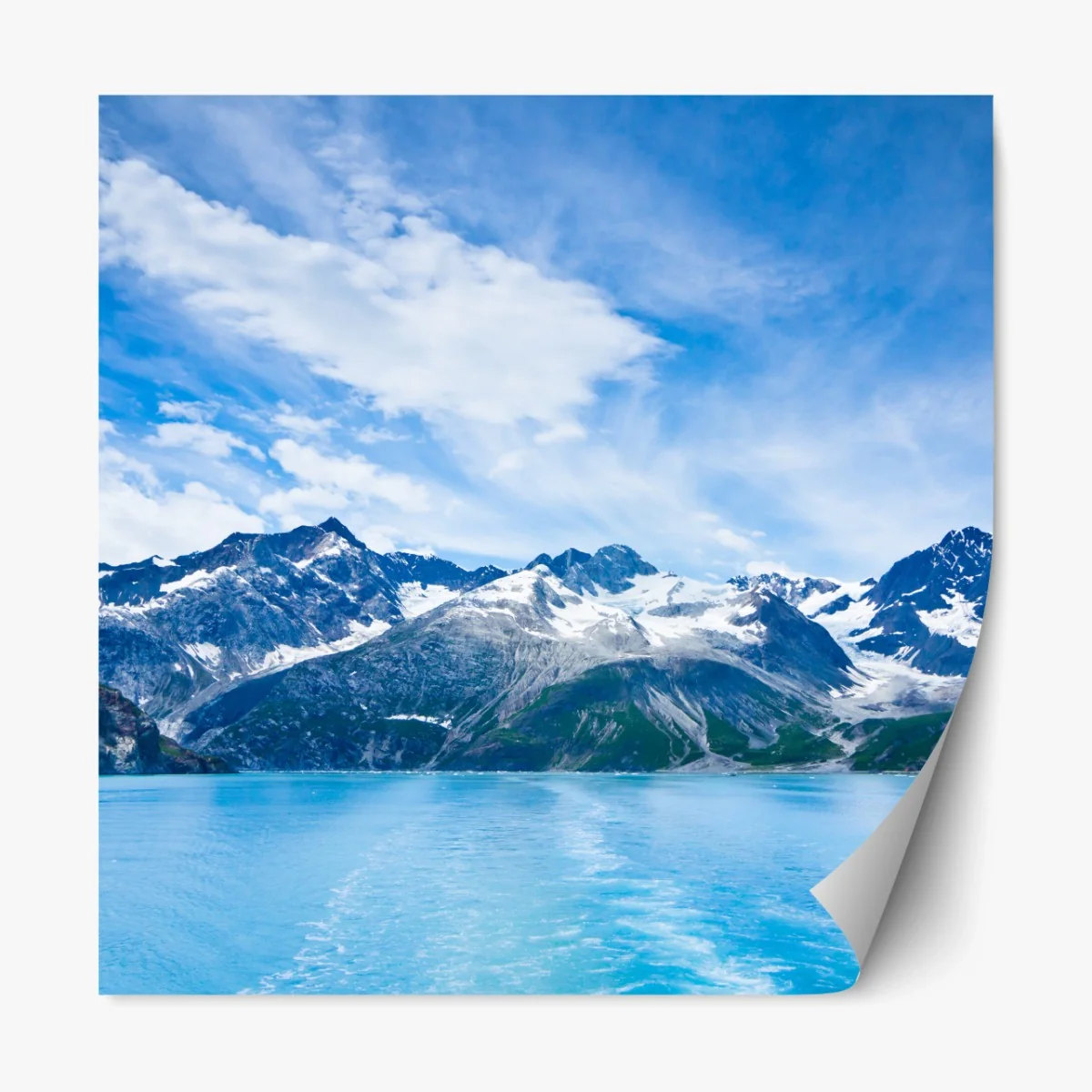 Repositionierbarer Aufkleber schneebedeckte gipfel in Glacier Bay, Alaska – Wallnifity® Repositionierbarer Aufkleber schneebedeckte gipfel in Glacier Bay, Alaska – Wallnifity®