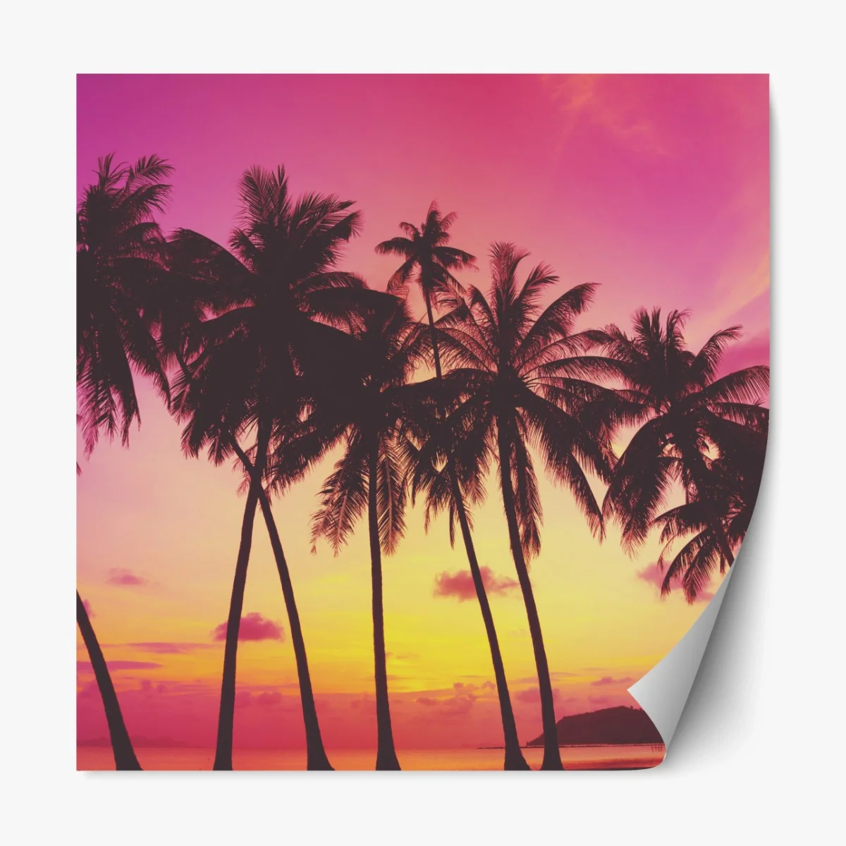 Repositionierbarer Aufkleber tropischer sonnenuntergang mit palmen, Thailand – Wallnifity® Repositionierbarer Aufkleber tropischer sonnenuntergang mit palmen, Thailand – Wallnifity®