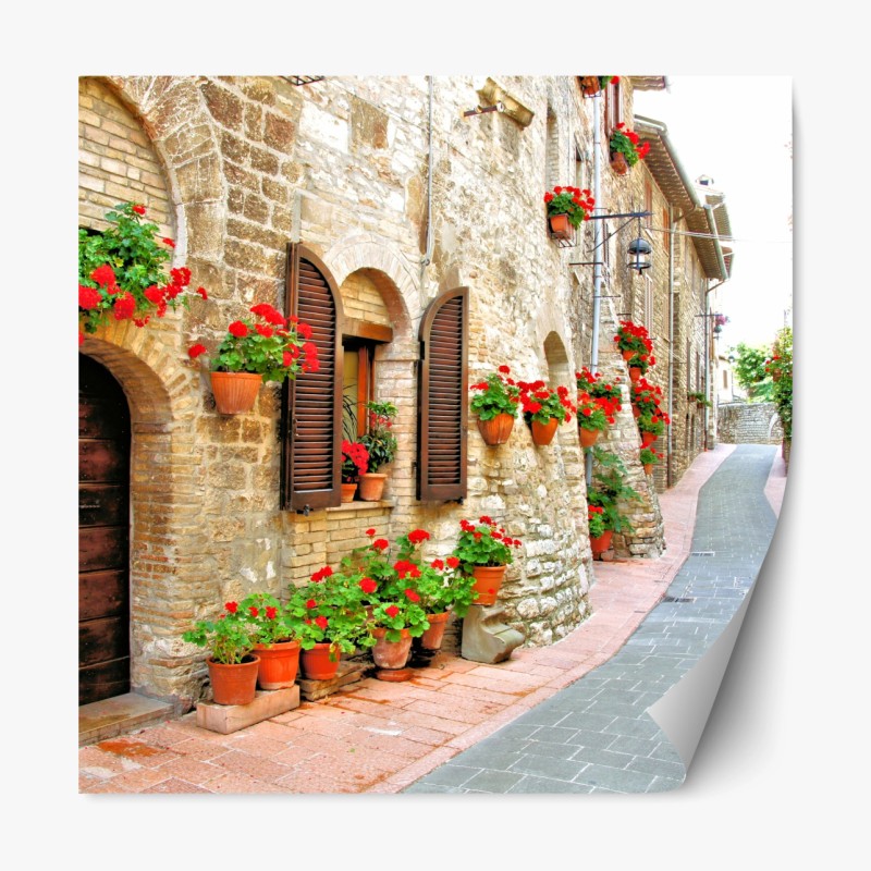 Repositionierbarer Aufkleber sonnenbeschienene wiese im abendlicht – Wallnifity®