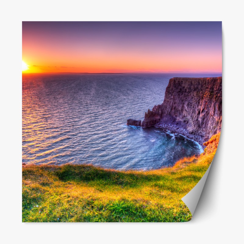 Repositionierbarer Aufkleber handgezeichnetes marineblaues blumenmuster auf creme – Wallnifity®