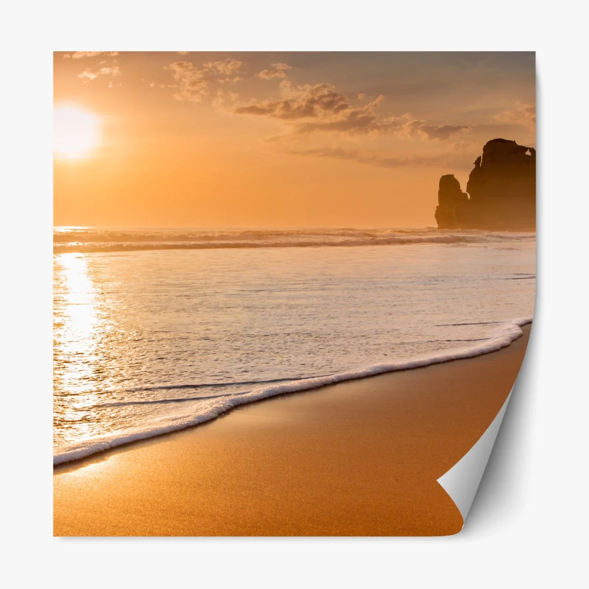 Repositionierbarer Aufkleber goldener sonnenuntergang am strand – Wallnifity® Repositionierbarer Aufkleber goldener sonnenuntergang am strand – Wallnifity®