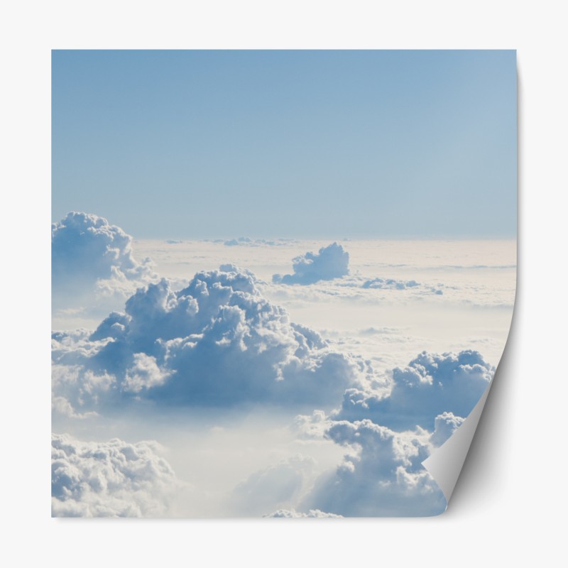 Repositionierbarer Aufkleber luftige wolkenlandschaft im soften blau