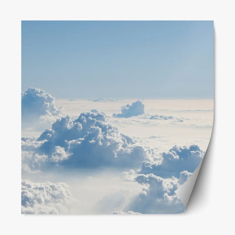 Repositionierbarer Aufkleber luftige wolkenlandschaft im soften blau