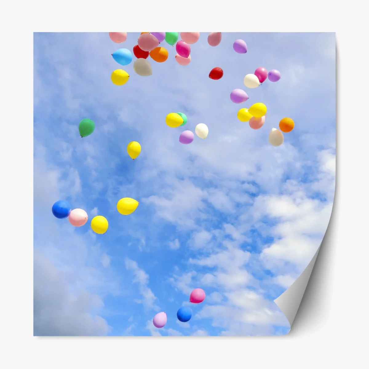 Repositionierbarer Aufkleber bunte luftballons steigen in den himmel – Wallnifity® Repositionierbarer Aufkleber bunte luftballons steigen in den himmel – Wallnifity®