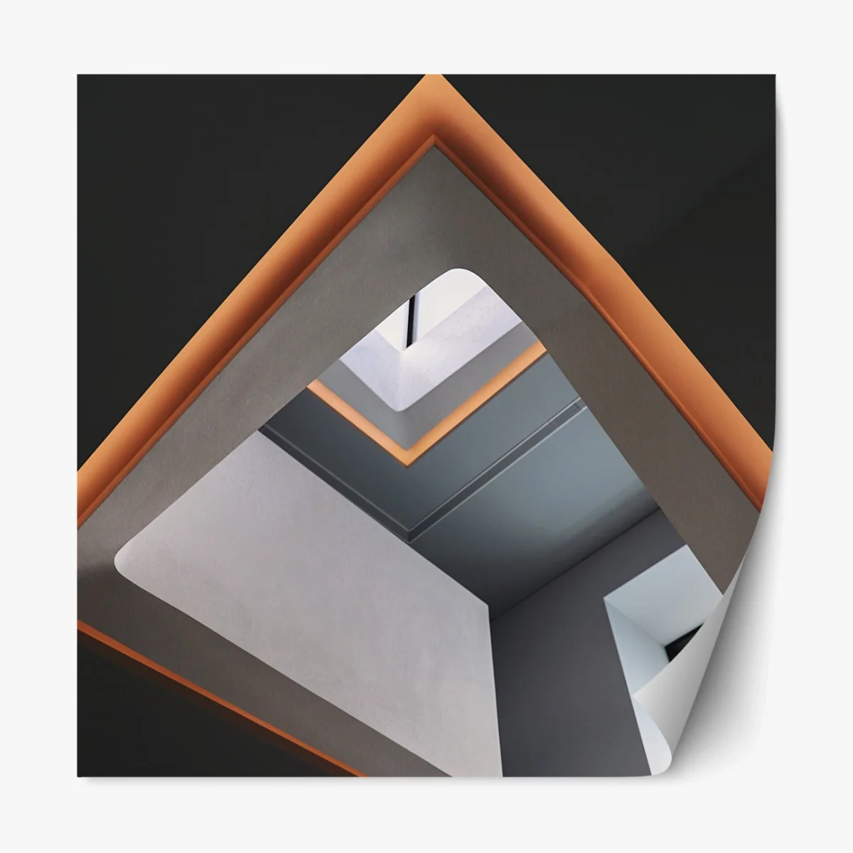 Repositionierbarer Aufkleber minimalistisches geometrisches interieur mit oberlicht – Wallnifity® Repositionierbarer Aufkleber minimalistisches geometrisches interieur mit oberlicht – Wallnifity®