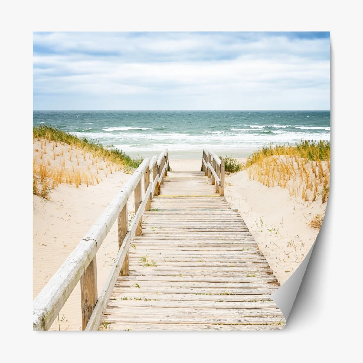 Repositionierbarer Aufkleber holzsteg zum meer, Sylt – Wallnifity® Repositionierbarer Aufkleber holzsteg zum meer, Sylt – Wallnifity®