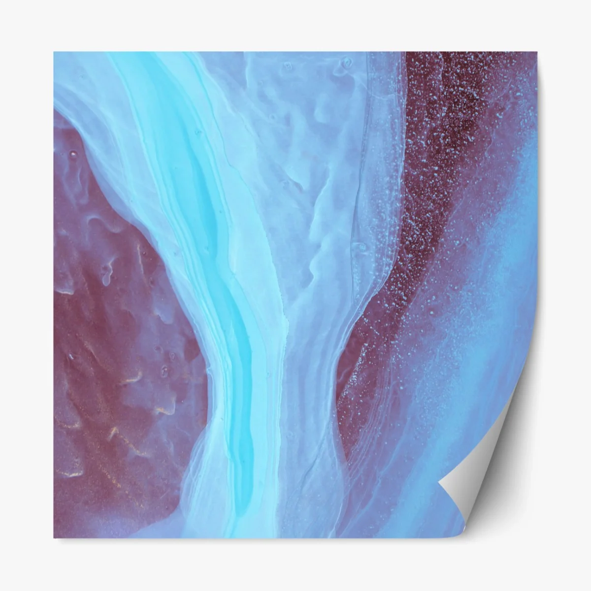 Repositionierbarer Aufkleber ätherisches türkis-rosa marmormuster – Wallnifity®