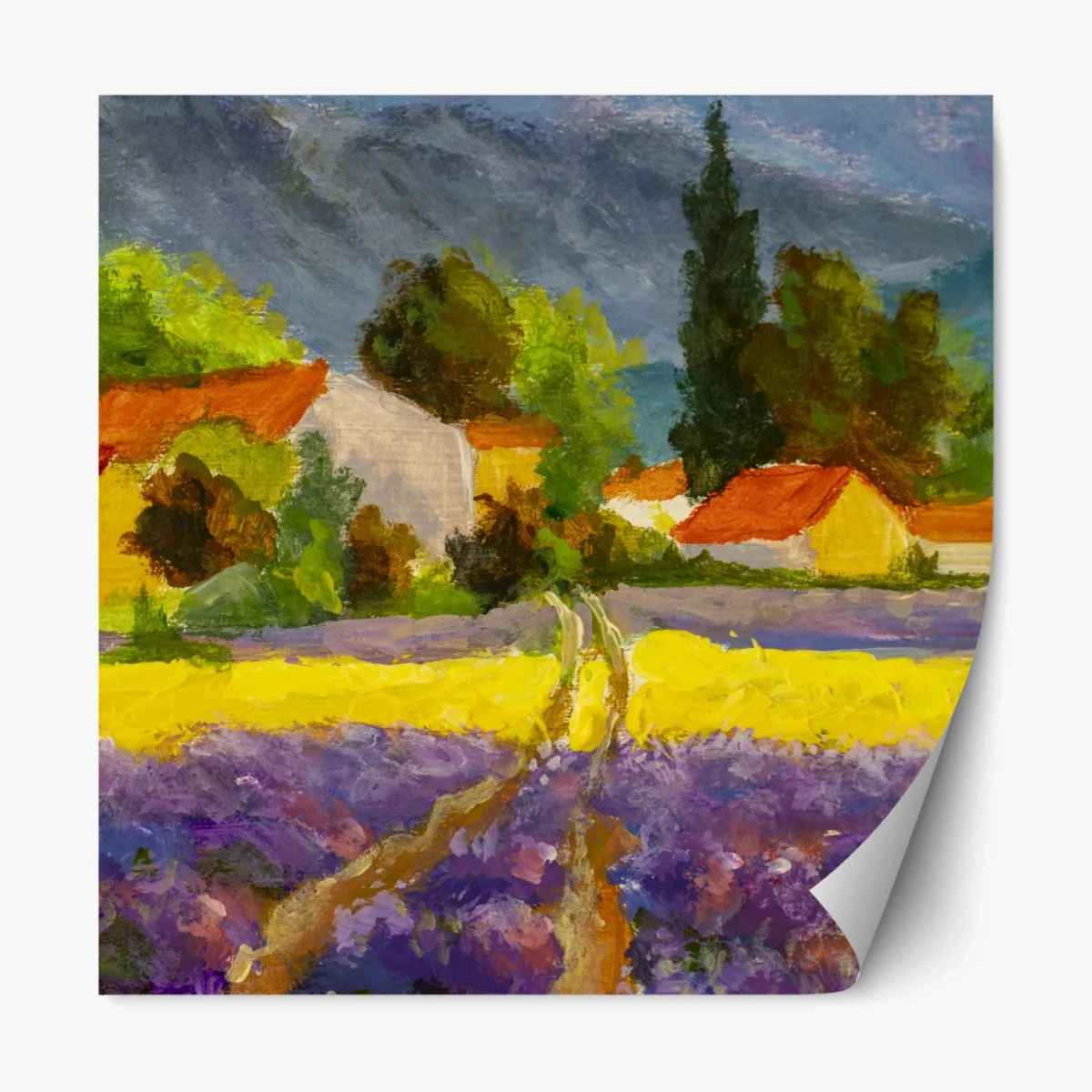 Repositionierbarer Aufkleber lavendelfelder bei sonnenuntergang – Wallnifity® Repositionierbarer Aufkleber lavendelfelder bei sonnenuntergang – Wallnifity®