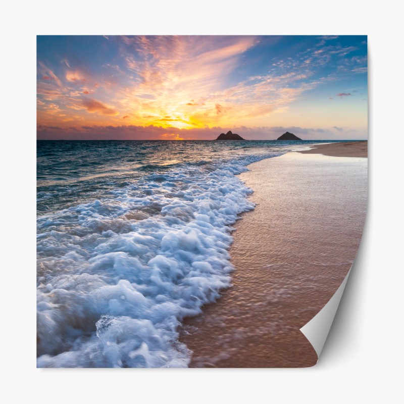 Repositionierbarer Aufkleber sonnenuntergang über Monument Valley vom Hunts Mesa – Wallnifity®