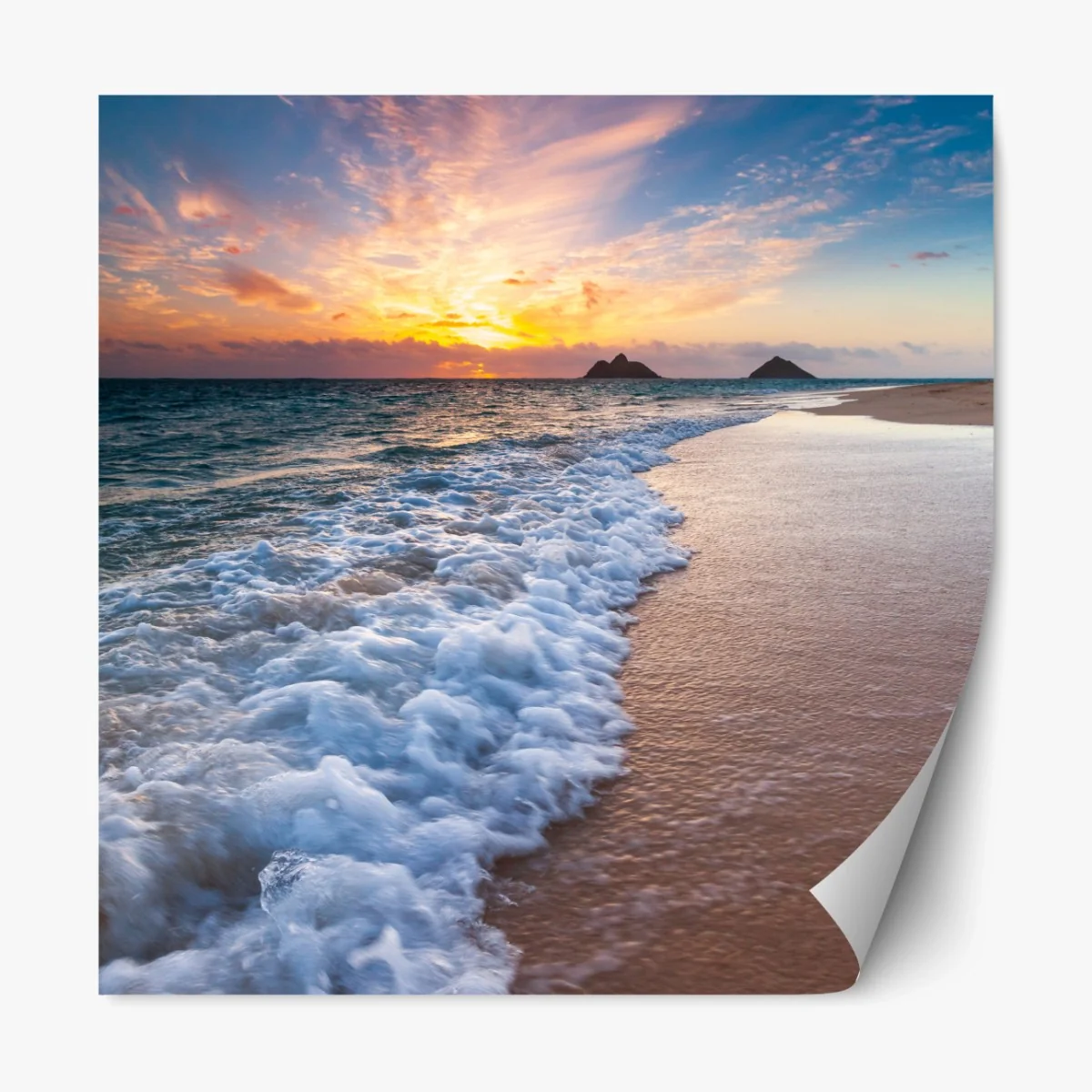 Repositionierbarer Aufkleber ruhiger sonnenaufgang am meeresufer – Wallnifity® Repositionierbarer Aufkleber ruhiger sonnenaufgang am meeresufer – Wallnifity®