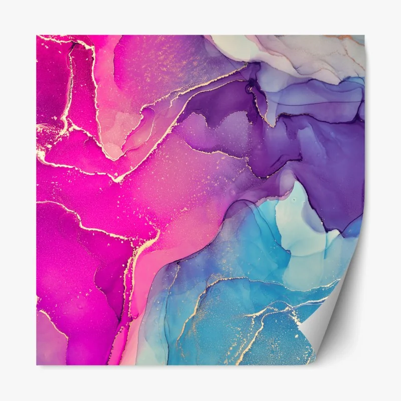 Repositionierbarer Aufkleber leuchtende marmorierte komposition aus alkohol-tinte