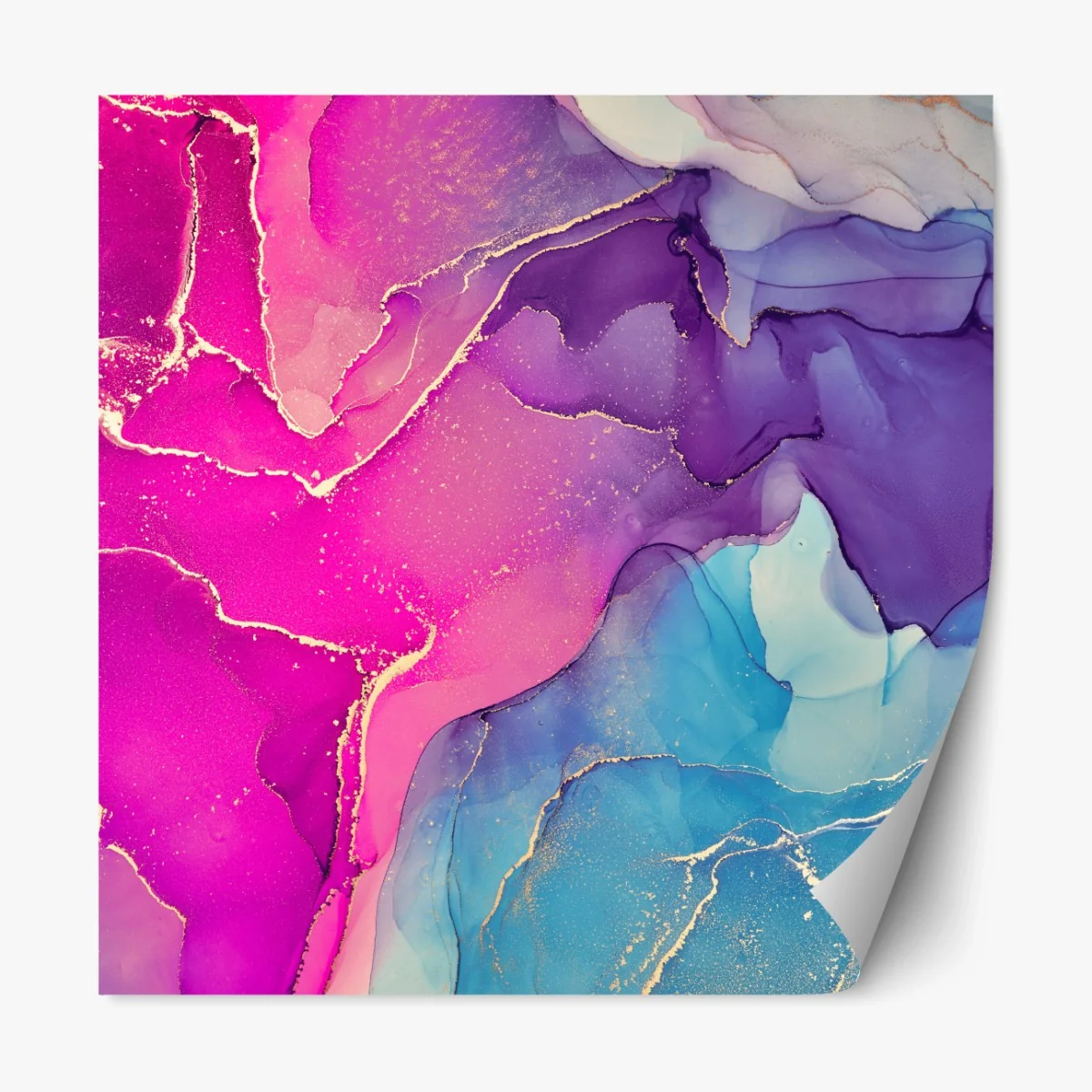 Repositionierbarer Aufkleber leuchtende marmorierte komposition aus alkohol-tinte – Wallnifity® Repositionierbarer Aufkleber leuchtende marmorierte komposition aus alkohol-tinte – Wallnifity®