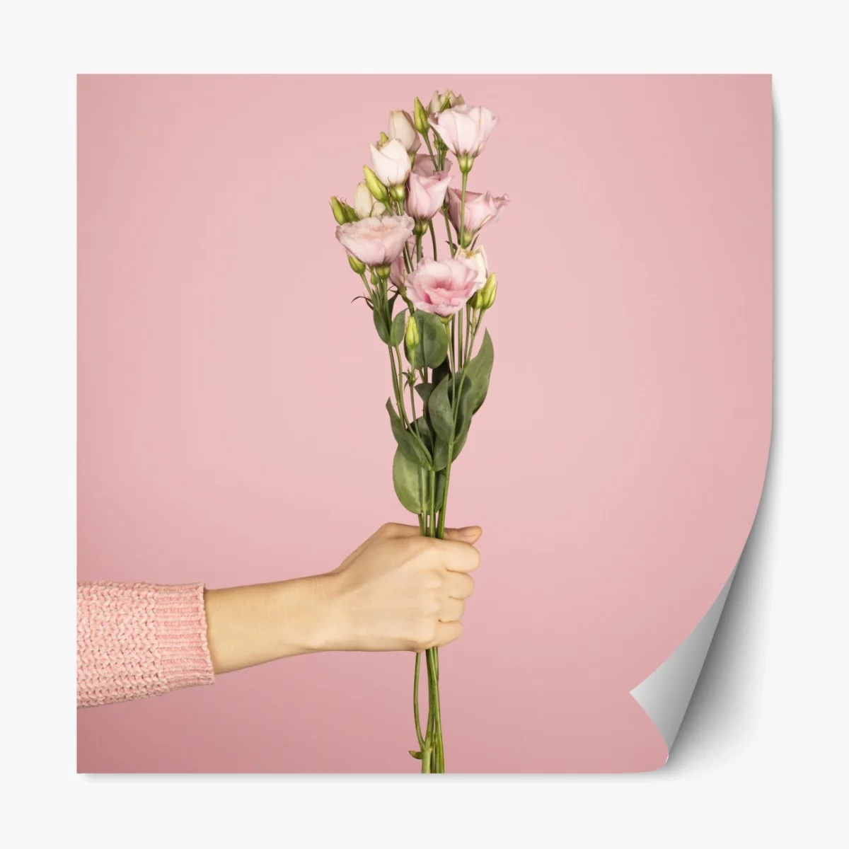 Repositionierbarer Aufkleber zarter rosa eustoma-strauß – Wallnifity® Repositionierbarer Aufkleber zarter rosa eustoma-strauß – Wallnifity®