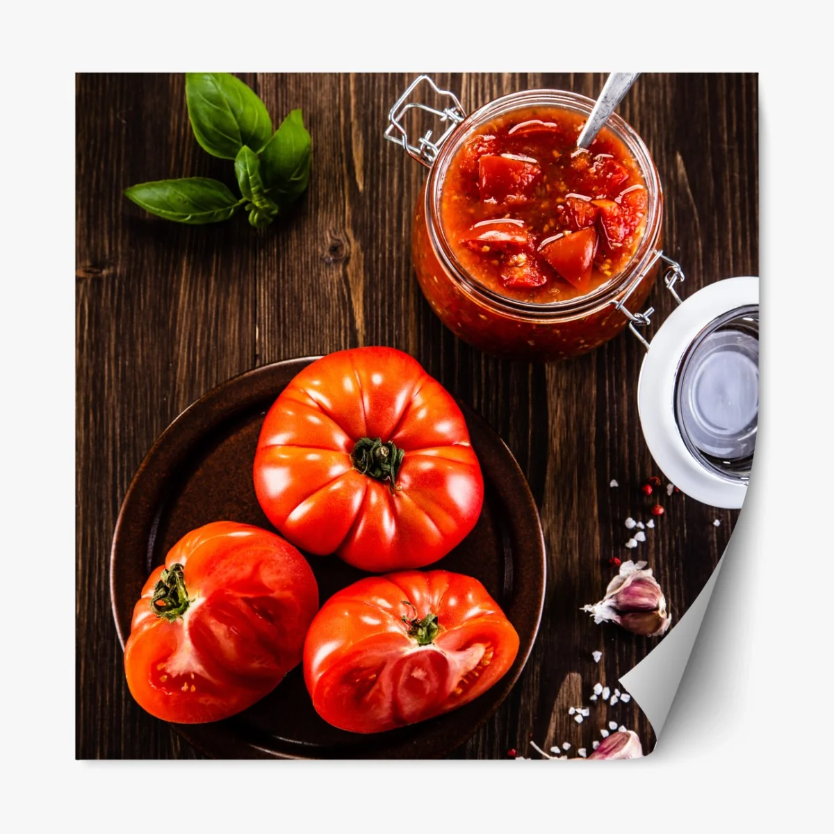 Repositionierbarer Aufkleber frische tomaten und hausgemachte tomatensauce – Wallnifity® Repositionierbarer Aufkleber frische tomaten und hausgemachte tomatensauce – Wallnifity®