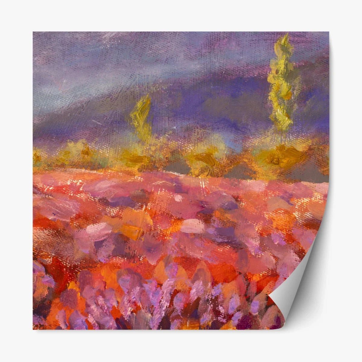 Repositionierbarer Aufkleber Provence lavendelfeld gemälde – Wallnifity® Repositionierbarer Aufkleber Provence lavendelfeld gemälde – Wallnifity®