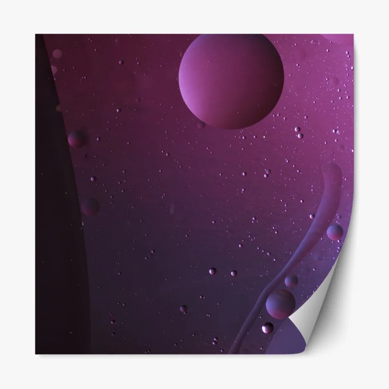 Repositionierbarer Aufkleber violette kosmische sphären abstrakte kunst