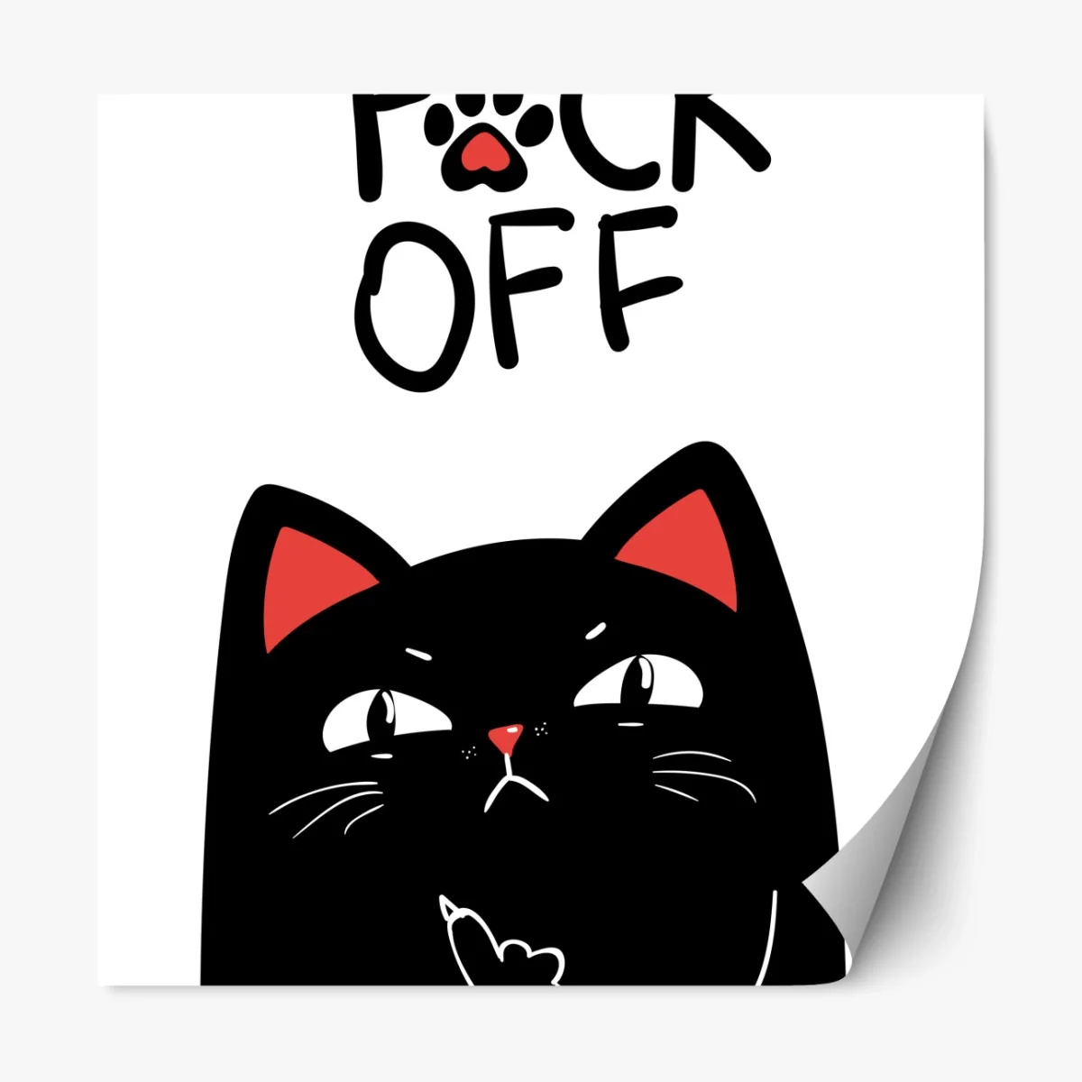 Repositionierbarer Aufkleber freche schwarze katze mit attitude – Wallnifity®