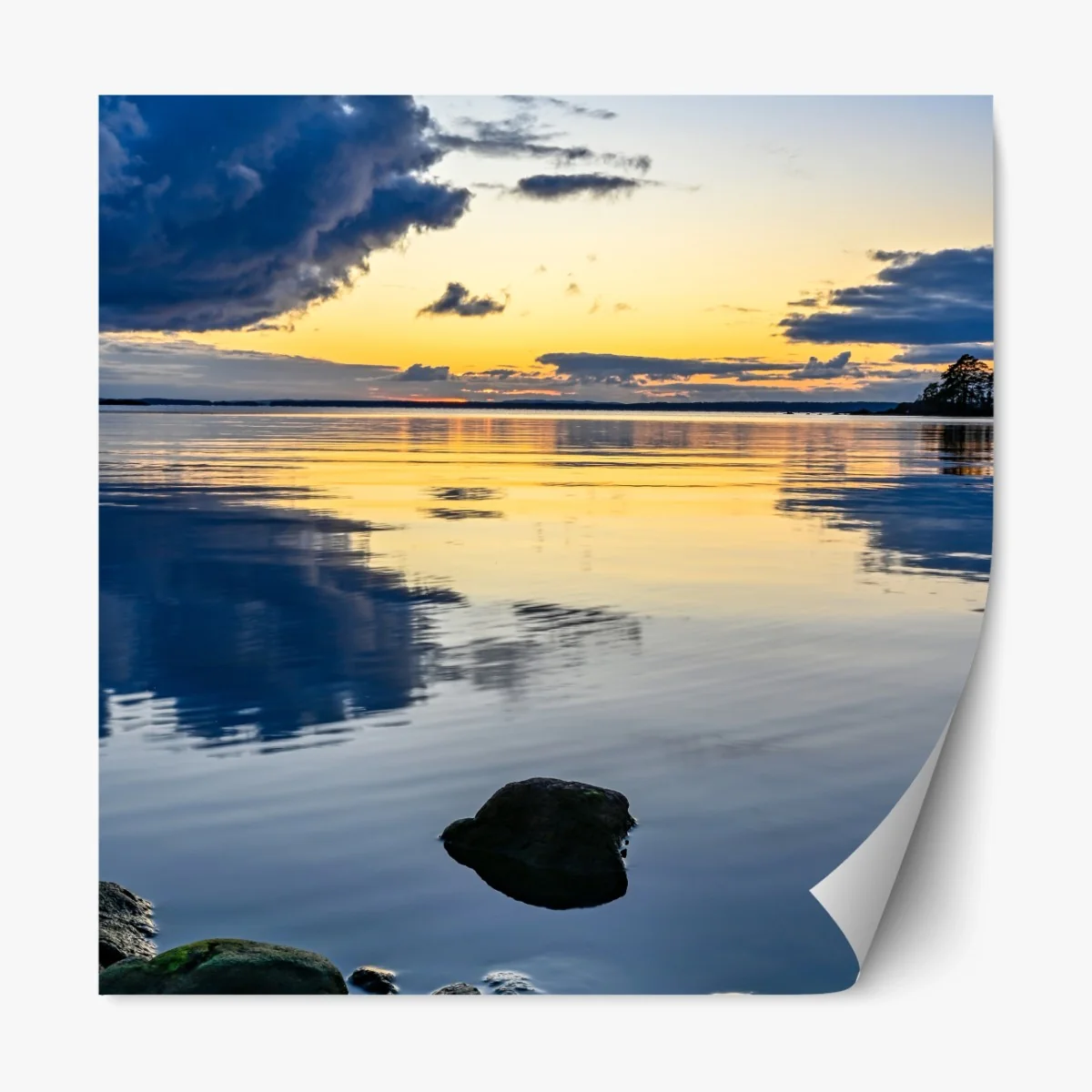 Repositionierbarer Aufkleber ruhige küstenlandschaft bei sonnenuntergang – Wallnifity® Repositionierbarer Aufkleber ruhige küstenlandschaft bei sonnenuntergang – Wallnifity®