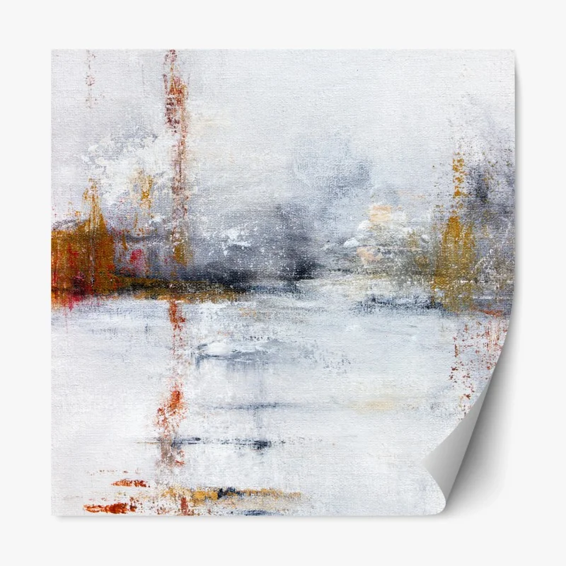 Repositionierbarer Aufkleber ruhige abstrakte landschaft in sanften neutralen tönen