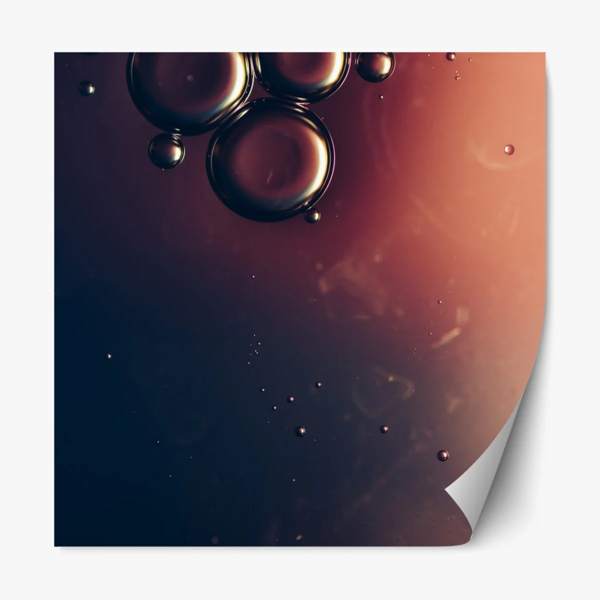 Repositionierbarer Aufkleber schwebende ölblasen auf tiefem verlauf – Wallnifity® Repositionierbarer Aufkleber schwebende ölblasen auf tiefem verlauf – Wallnifity®