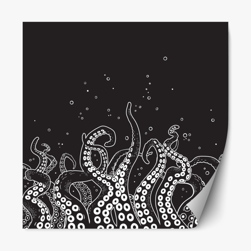 Repositionierbarer Aufkleber oktopus tentakel muster