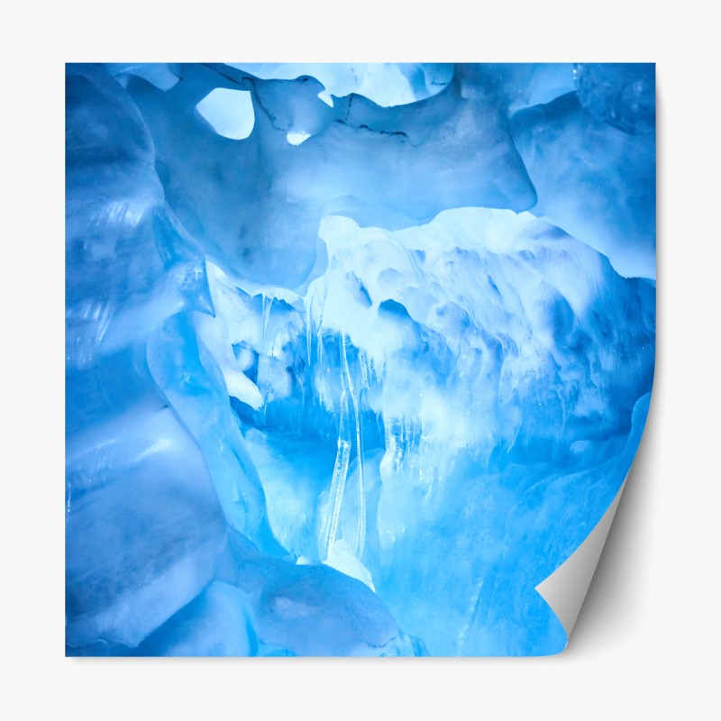 Repositionierbarer Aufkleber ätherische blaue eishöhle