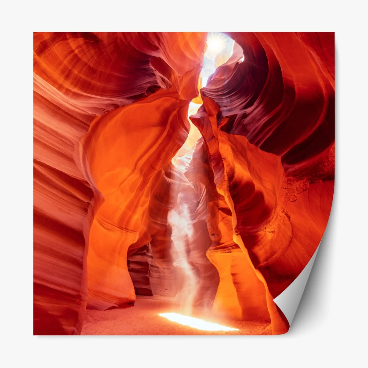 Repositionierbarer Aufkleber sonnenstrahl in einer sandsteinschlucht – Wallnifity® Repositionierbarer Aufkleber sonnenstrahl in einer sandsteinschlucht – Wallnifity®