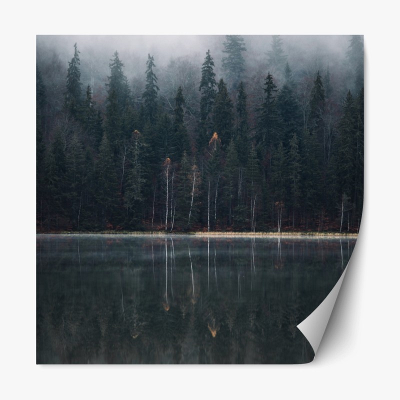 Repositionierbarer Aufkleber sonnenbeschienenes Santorini-dorf am meer – Wallnifity®