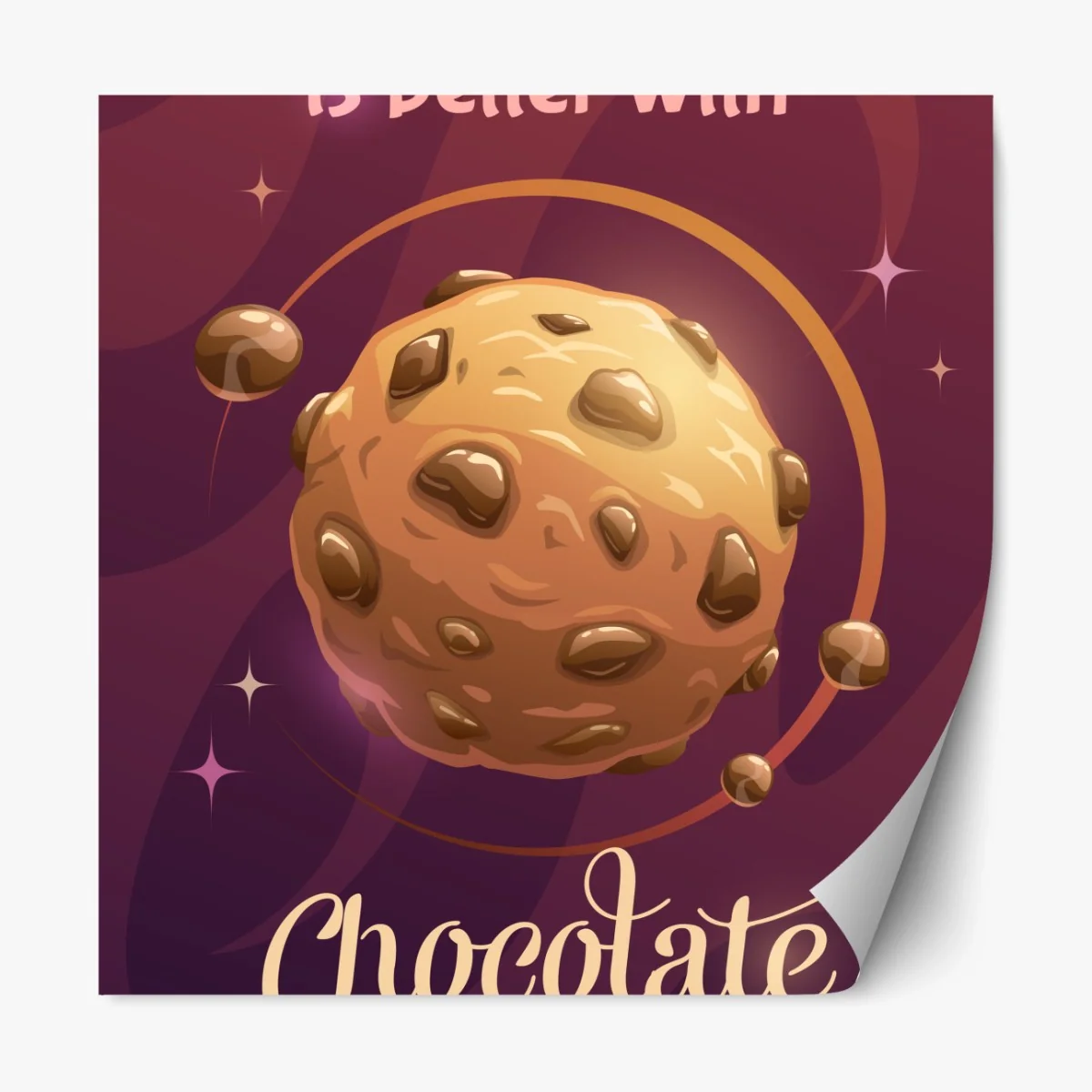 Repositionierbarer Aufkleber schokoladenkeks-galaxie – Wallnifity®